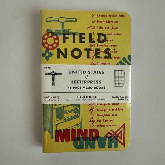 Field Notes United States Of Letterpress‎ 3 Pack Edition C Notebooks Brand New - Picture 1 of 3